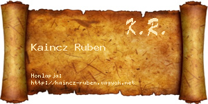 Kaincz Ruben névjegykártya